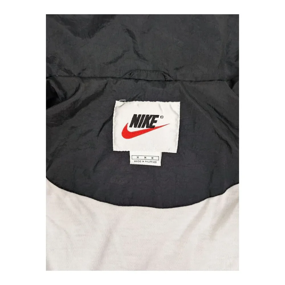 Vintage Nike Jacket Mens M Black Blue Track Windbreaker‎ Swoosh Logo 90s USA
